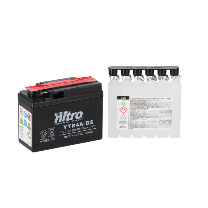 Batterie Nitro YTR4A-BS NTR4A-BS 2,3AH MF Batterie Nitro YTR4A-BS NTR4A-BS 2,3AH MF
