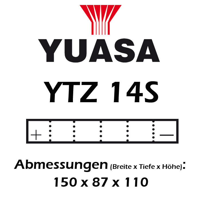 Batterie YUASA YTZ14S 11,8AH geschlossen
