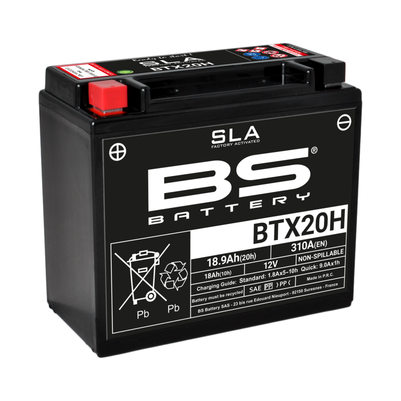 BS BATTERY SLA Wartungsfreie Batterie Werkseitig aktiviert - BTX20H