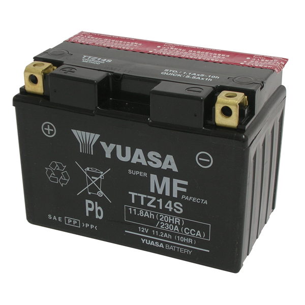 Batterie YUASA TTZ14S (CP) mit Säurepack 12V/11,2AH (10 Std.) [150x87x110] CCA=230A