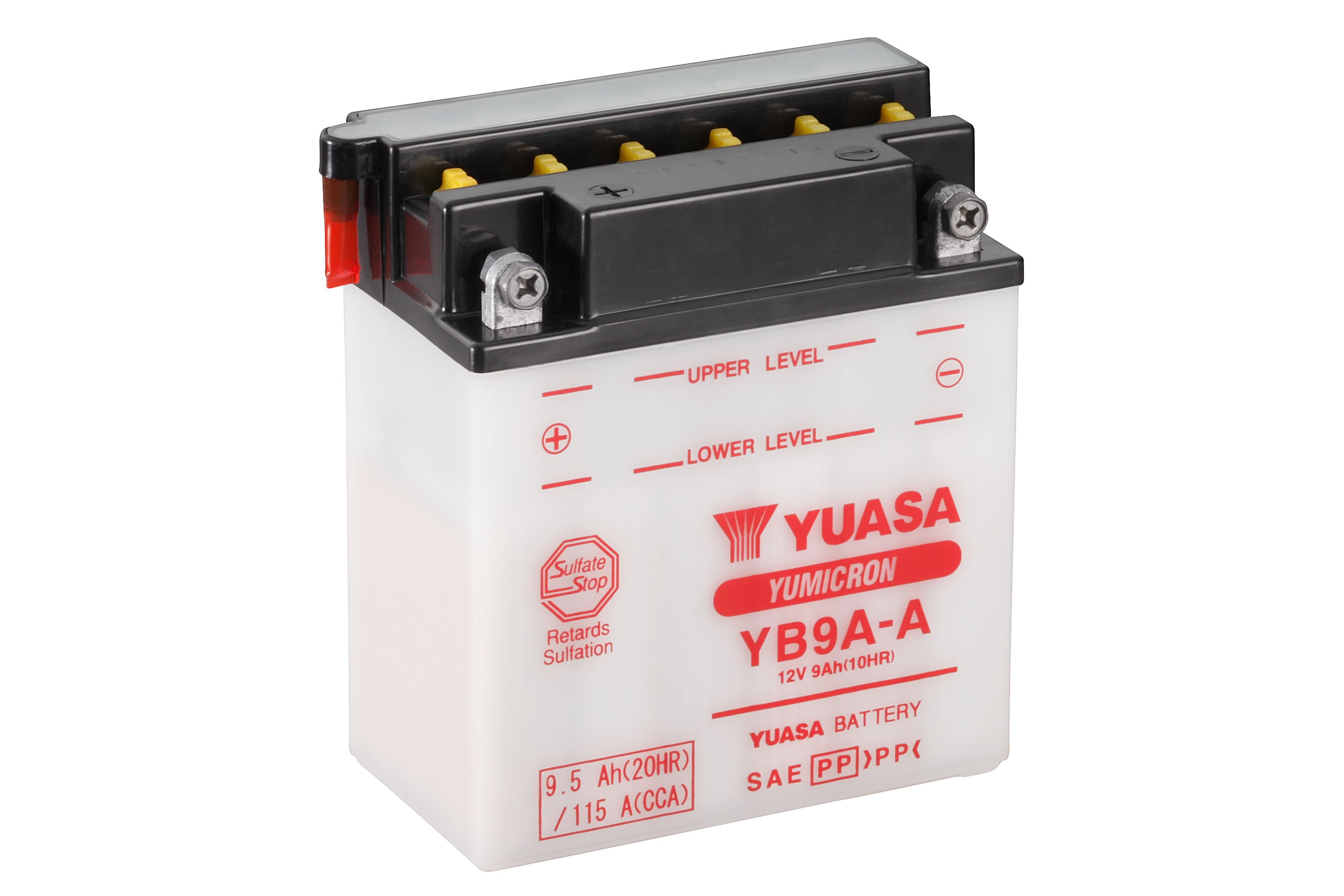 Batterie YUASA YB9A-A (DC) ohne Säure 12V/9AH (10 Std.) [135x75x155] CCA=115A Säurefüllmenge 600ml
