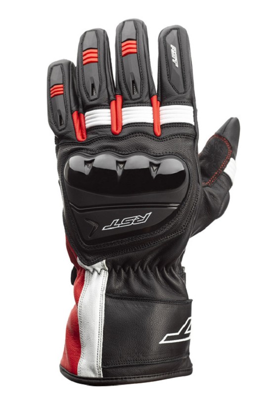 RST Pilot CE Leder Gloves Schwarz/Rot/Weiss Größe XL