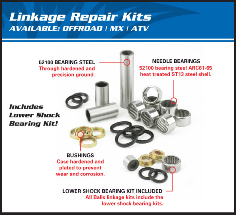 ALL BALLS Reparatursatz für Aufhängungsgestänge passend für Honda CR125R/250R/500R