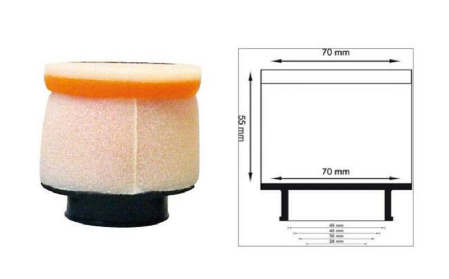 TWIN AIR Luftfilter zylindrisch Ø35mm - 158974 TWIN AIR Luftfilter zylindrisch Ø40mm - 158972