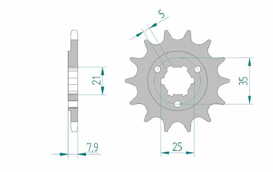 AFAM Standard Stahlritzel vorne 22503 - 520 AFAM Standard Stahlritzel vorne 22503 - 520