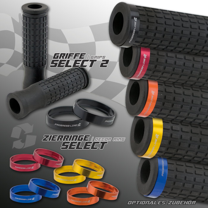 Griffgummi Select2 7/8-22mm schwarz