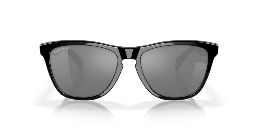OAKLEY Frogskins Sonnenbrille Schwarz Poliert - Schwarze Gläser