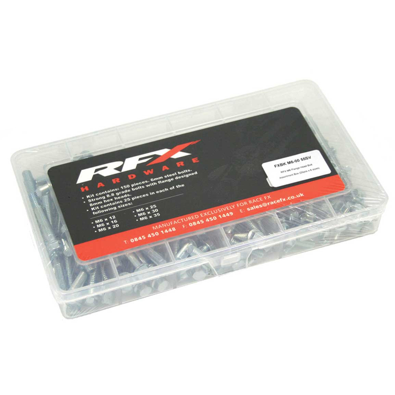 RFX M6 Sechskantschrauben mit Flansch, Sortiment - 25 x 6 Größen