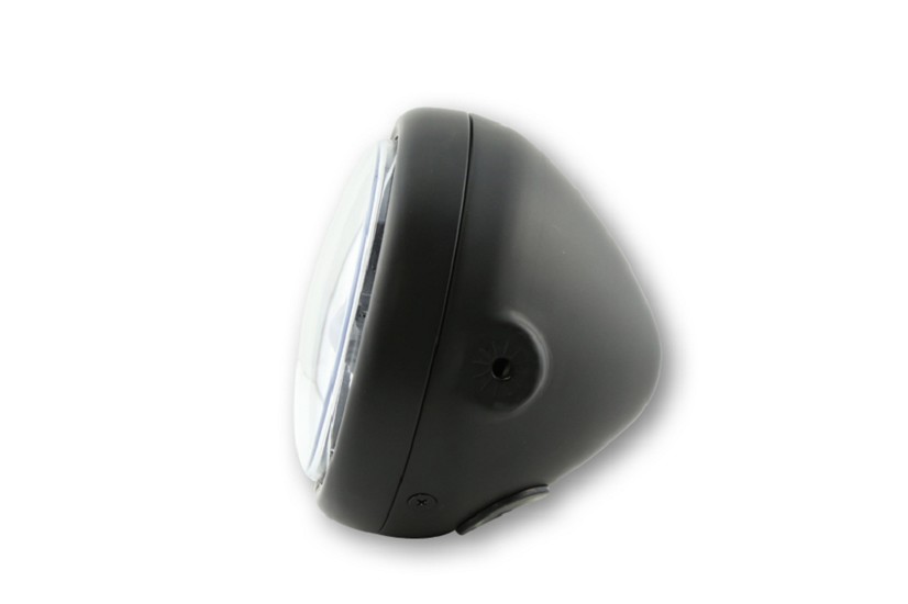 HIGHSIDER pro 5 3/4 Zoll LED-Scheinwerfer PECOS TYPE 5, mattschwarz, schwarze Streuscheibe, Befestigung seitlich
