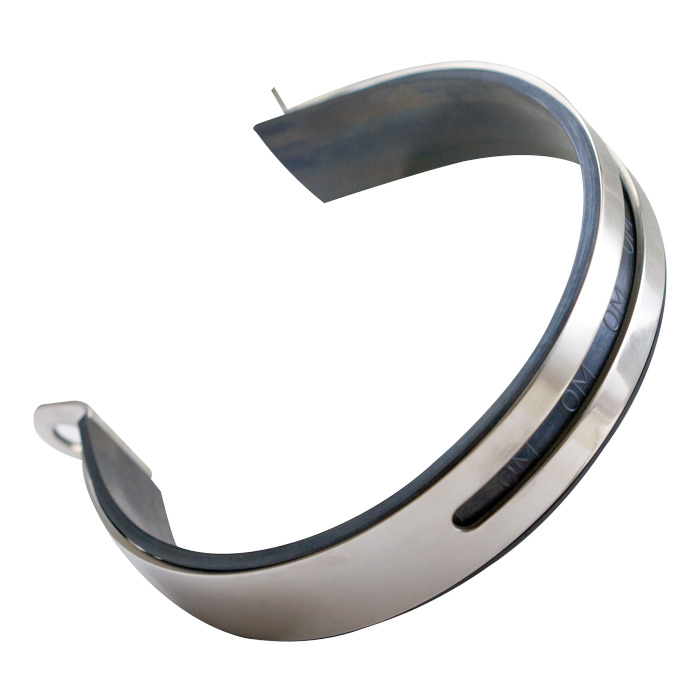 Auspuffhalteband A Ø 120mm Edelstahl mit Gummi Auspuffhalteband A Ø 120mm Edelstahl mit Gummi