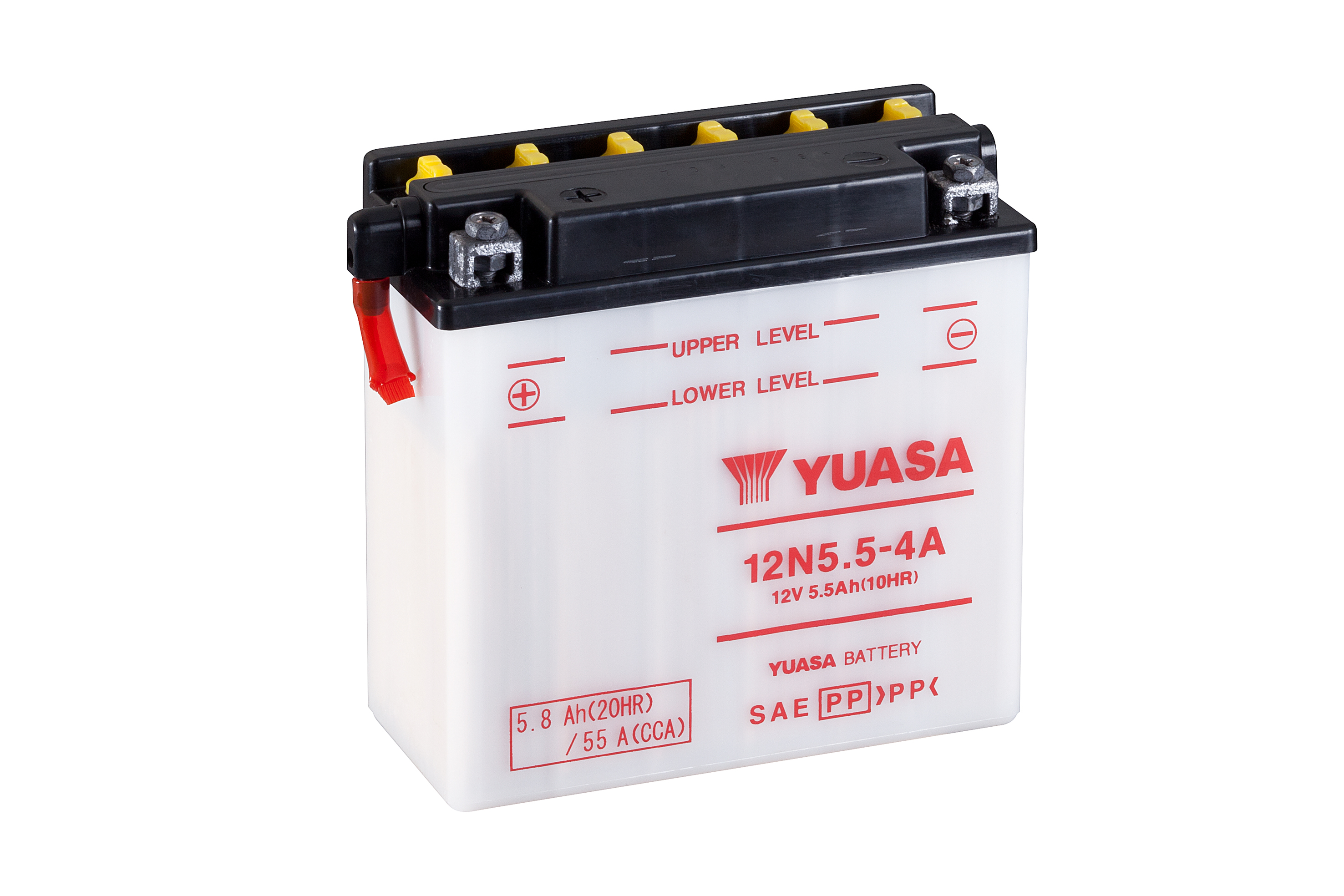 Batterie YUASA 12N5.5-4A (DC) ohne Säure 12V/5,5AH (10 Std.) [135x60x130] CCA=55A Säurefüllmenge 400 ml