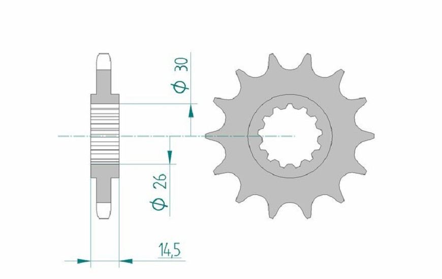 AFAM Standard Stahlritzel vorne 20611 - 525 AFAM Standard Stahlritzel vorne 20611 - 525