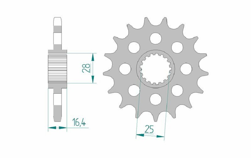 AFAM Standard Stahlritzel vorne 61800 - 525 AFAM Standard Stahlritzel vorne 61800 - 525