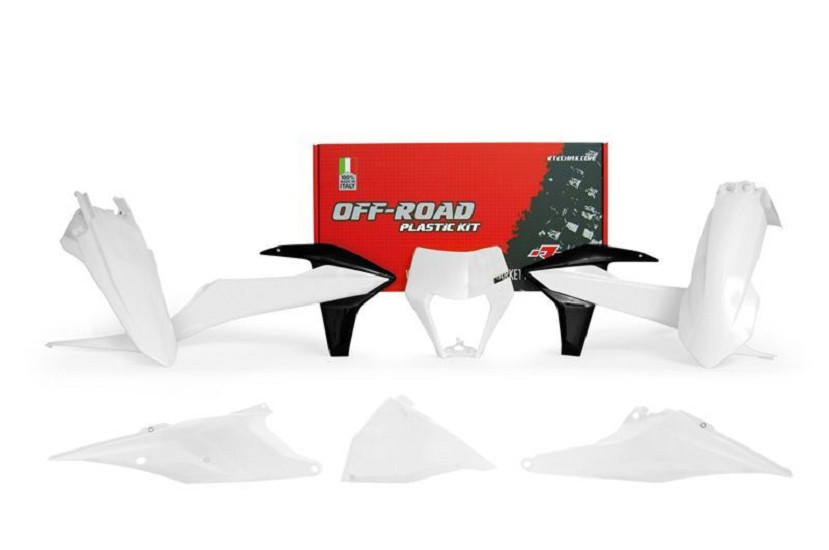 RACETECH Plastik-Kit weiß/schwarz passend für KTM RACETECH Plastik-Kit weiß/schwarz passend für KTM
