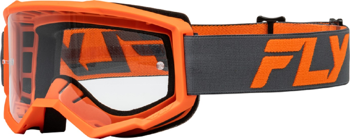 FLY RACING Focus Brille Anthrazit/Orange - Transparente Linse FLY RACING Focus Brille Anthrazit/Orange - Transparente Linse