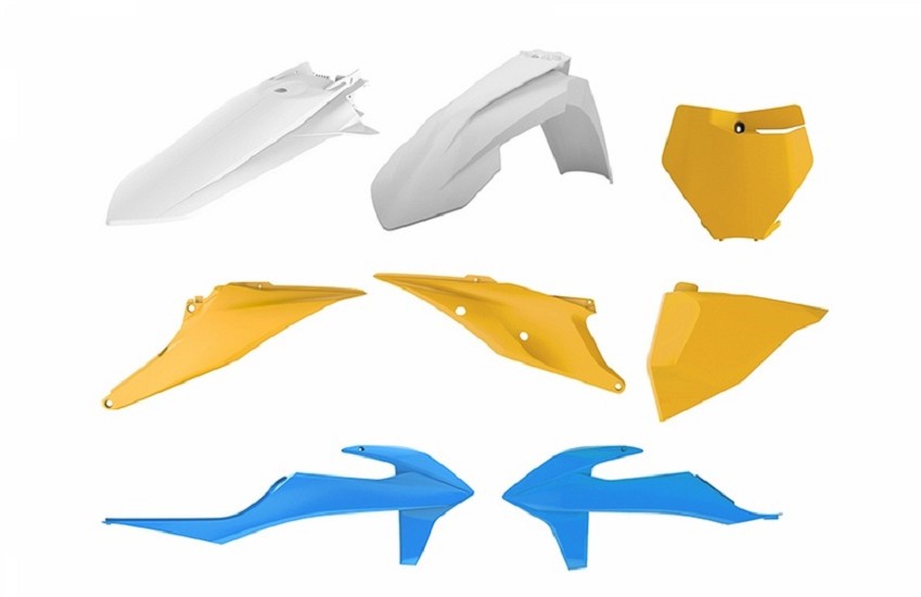 POLISPORT MX Vintage Edition Plastik-Kit blau/gelb passend für KTM SX/SX-F