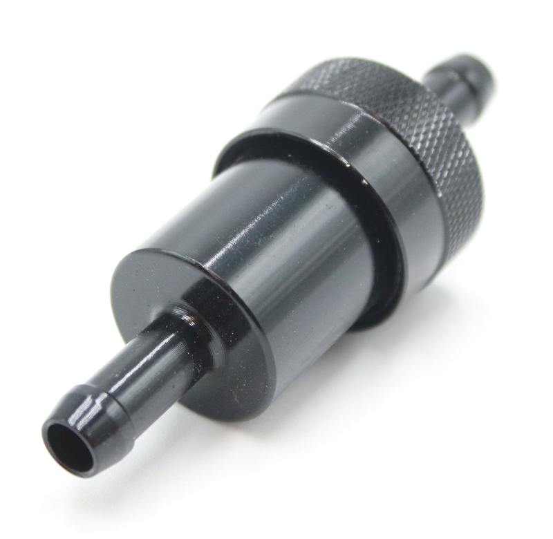 JMP Benzinfilter Aluminium schwarz universal JMP Benzinfilter Aluminium schwarz universal