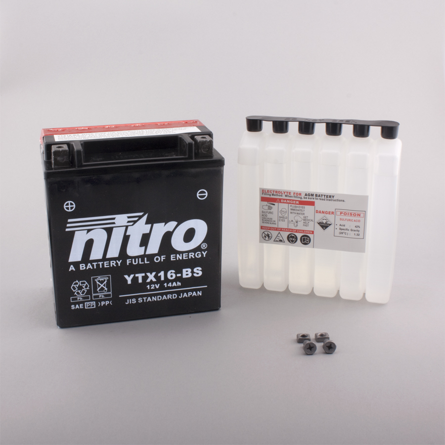 Batterie NITRO NTX16-BS (CP) mit Säurepack 12V/14Ah [150x87x161] CCA=230A