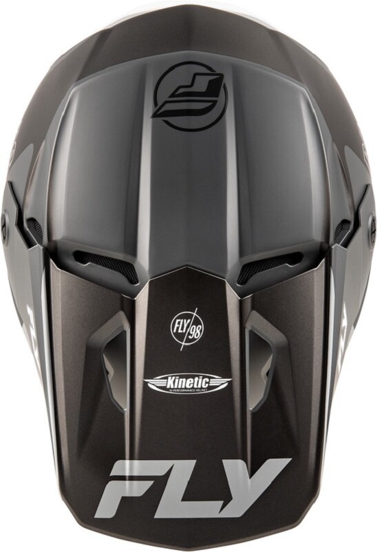 FLY RACING Kinetic Rally Helm - Mattgrau/Schwarz/Weiß