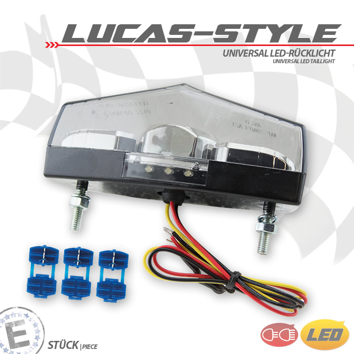 LED-Rücklicht Lucas-Style klar mit KZB