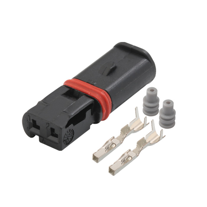 2er Stecker weiblich schwarz