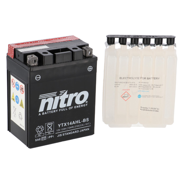 Batterie Nitro YTX14AHL-BS 12AH MF Batterie Nitro YTX14AHL-BS 12AH MF