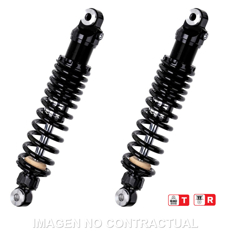 Federbein Z366-Serie Stereo hinten Black Edition passend für Harley Davidson FLHR/FLHRI/FLHS/FLHT/FLHTC RZ366-330TR-46-B