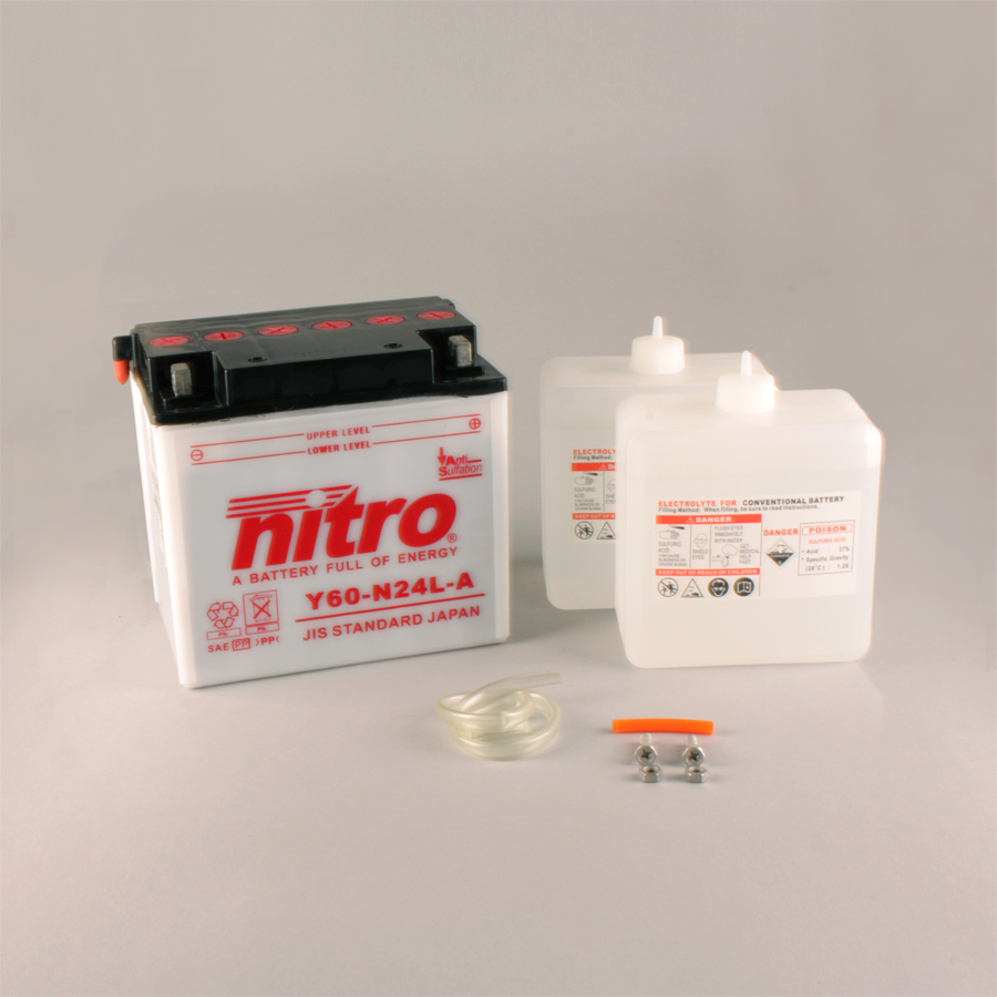 Batterie NITRO N60-N24L-A (CP) mit Säurepack 12V/24Ah [184x124x175] CCA=240A