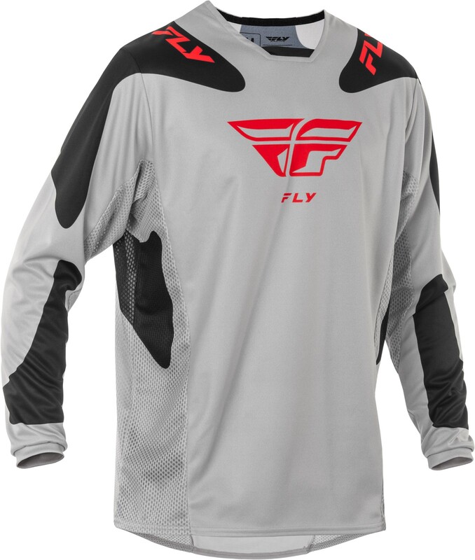 FLY RACING Kinetic SYM Jersey - Hellgrau/Rot/Schwarz FLY RACING Kinetic SYM Jersey - Hellgrau/Rot/Schwarz