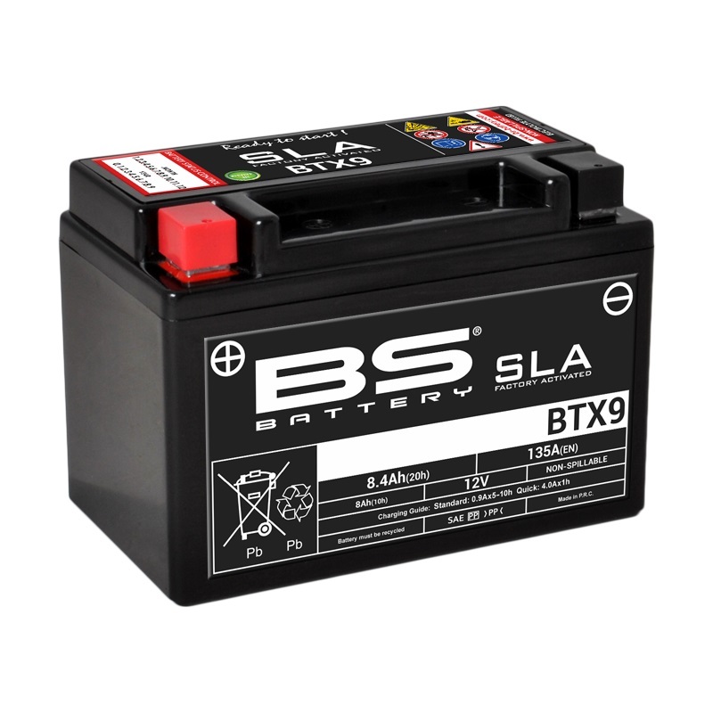BS BATTERY SLA Wartungsfreie Batterie Werkseitig aktiviert - BTX9