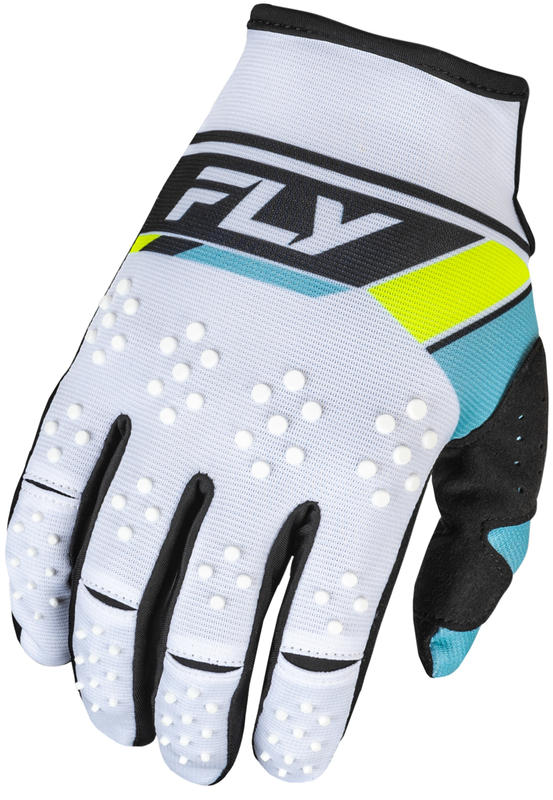FLY RACING Kinetic Prix Handschuhe - Weiß/Schwarz/Hi-Vis