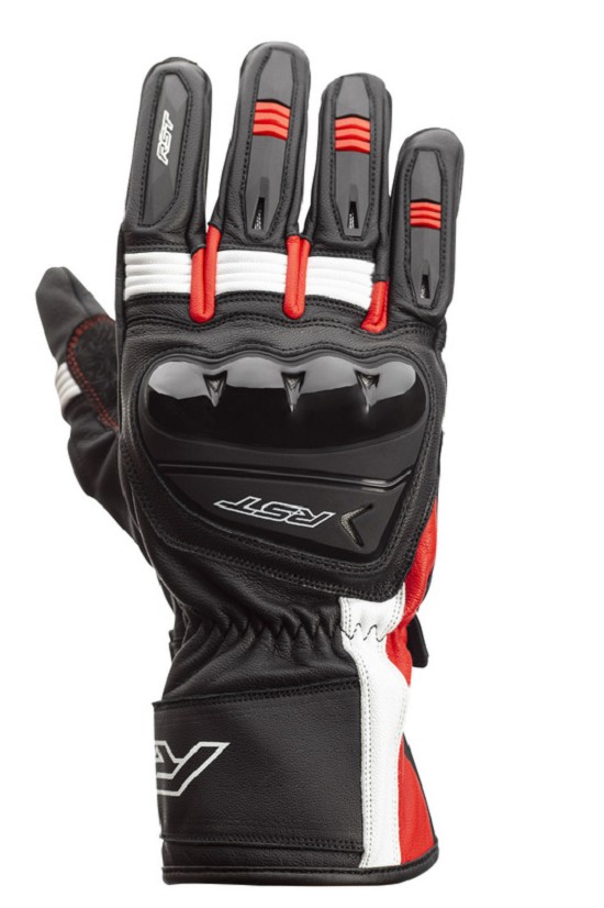 RST Pilot CE Leder Gloves Schwarz/Rot/Weiss Größe XL