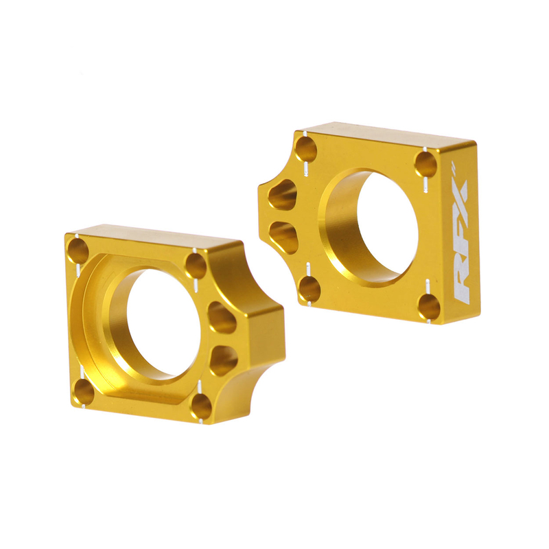 RFX Pro Hinterachseinstellblöcke (Gelb) - passend für Suzuki RMZ250/450 RFX Pro Hinterachseinstellblöcke (Gelb) - passend für Suzuki RMZ250/450