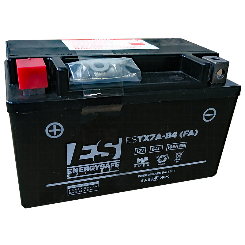 Batterie ENERGYSAFE ESTX7A-B4 (WC) AGM / Gel 12V/6AH (10 Std.) [152x88x94] CCA=105A (2 Jahre Garantie - s. Artikeltext)