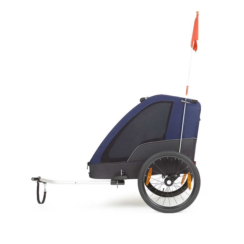 POLISPORT Kinderanhänger ohne Kinderwagen-Set Grau/Blau