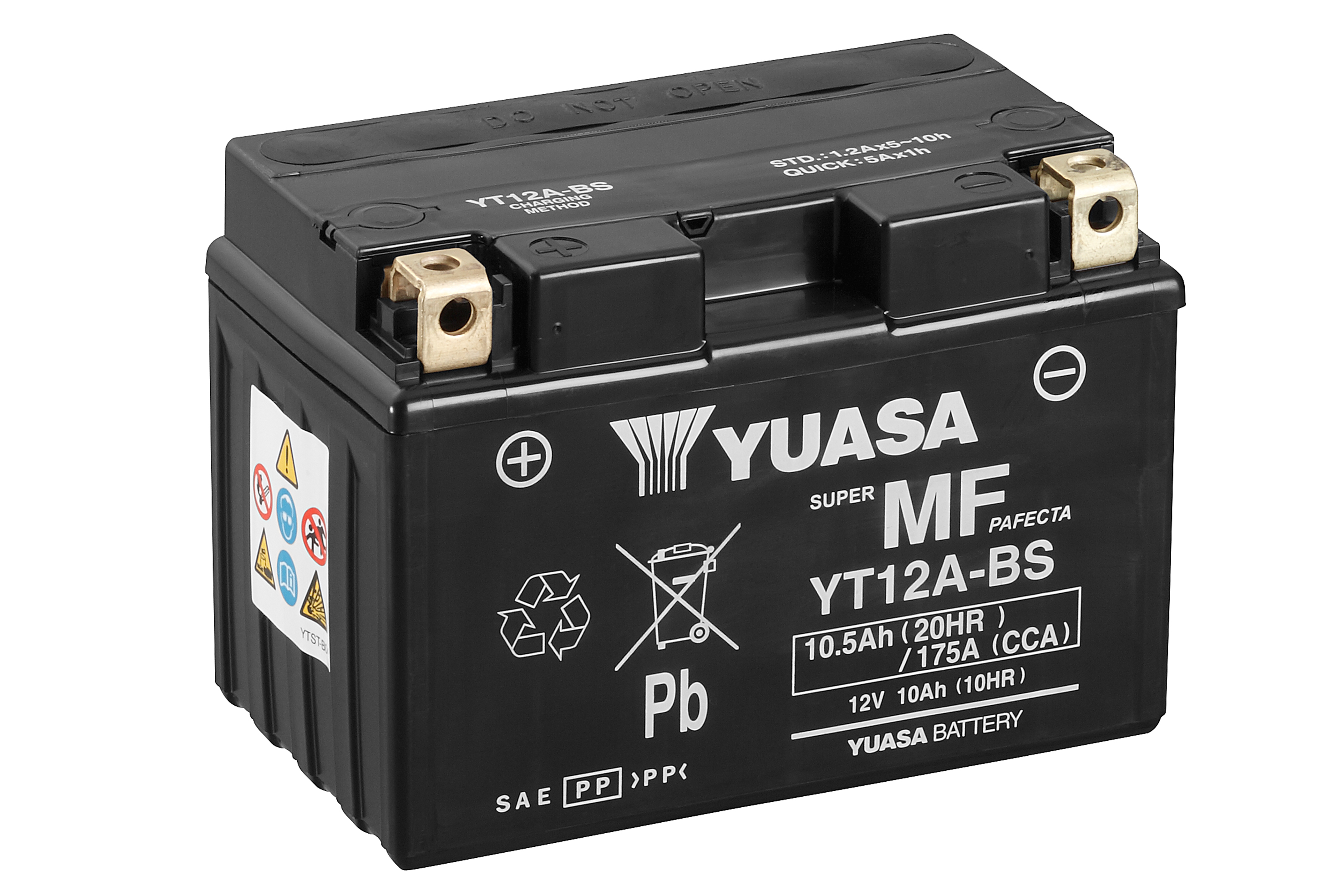 Batterie YUASA YT12A-BS (CP) mit Säurepack 12V/10AH (10 Std.) [150x87x105] CCA=175A