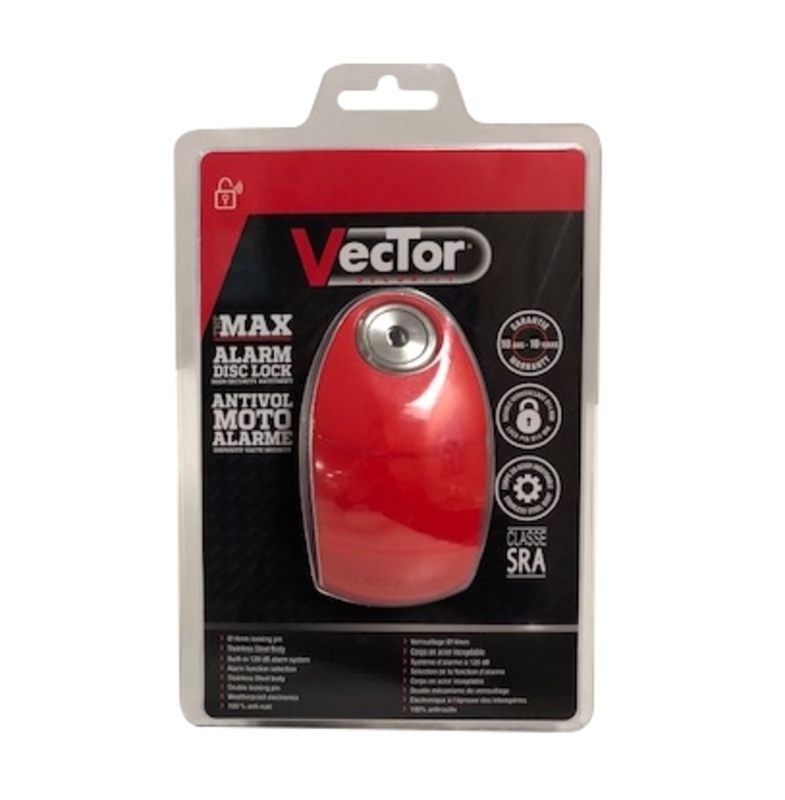 VECTOR Alarm Bremsscheiben Schloss SRA - Red x10