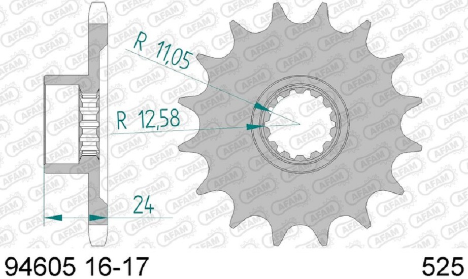 AFAM Standard Stahlritzel vorne 94605 - 525