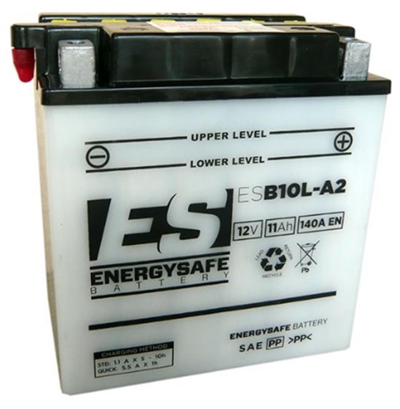 Batterie ENERGYSAFE ESB10L-A2 (CP) mit Säurepack 12V/11AH (10 Std.) [135x90x145] CCA=140A (2 Jahre Garantie - s. Artikeltext)