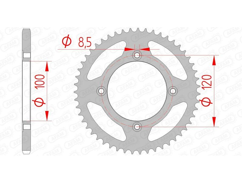 AFAM Standard Stahlritzel hinten 47103 - 420
