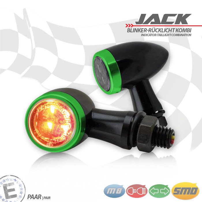 SMD-Blinker/RL-Set Jack schwarz Alu M8