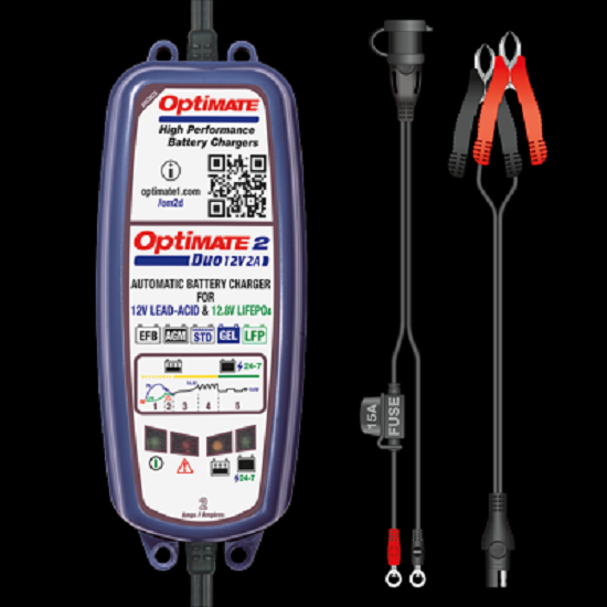 Batterieladegerät OptiMATE 2 Duo 5-stufig, 12V/12.8V/13.2V, 0.8A STD/AGM/Gel/Lithiu Batterieladegerät OptiMATE 2 Duo 5-stufig, 12V/12.8V/13.2V, 0.8A STD/AGM/Gel/Lithiu