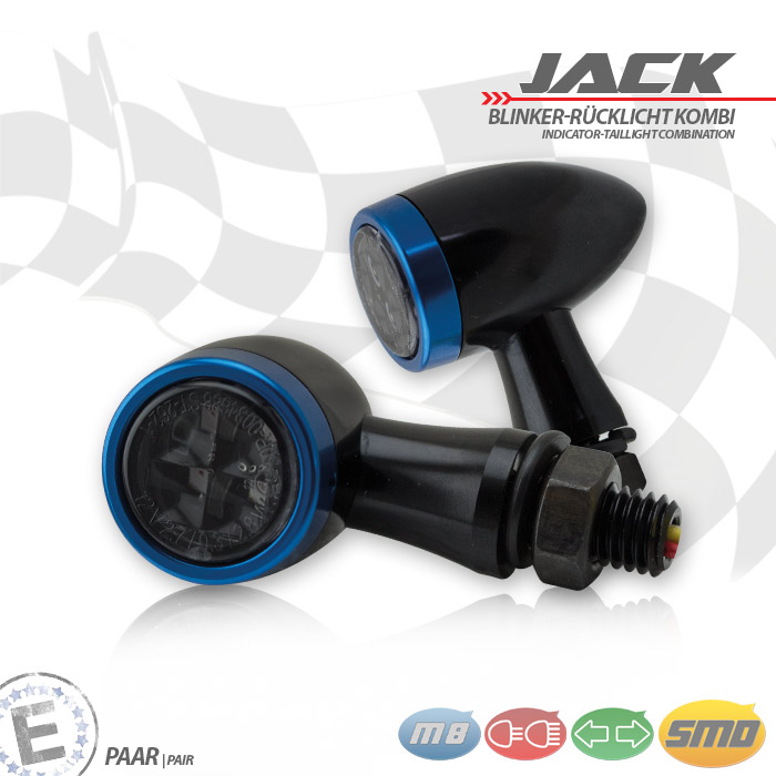 SMD-Blinker/RL-Set Jack schw Zierring blau