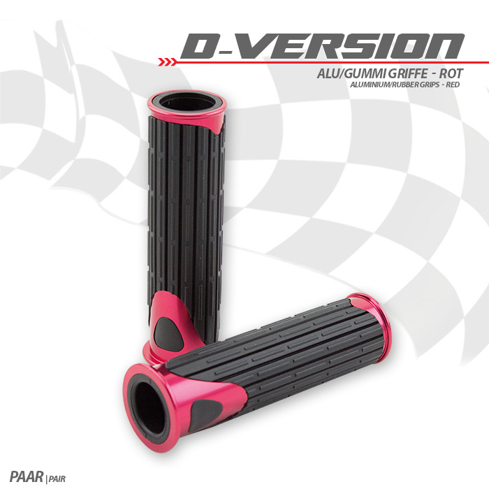 Alu/Gummi-Griffe D-Version rot 22mm Alu/Gummi-Griffe D-Version rot 22mm
