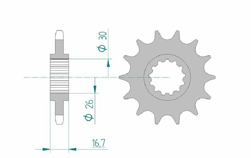AFAM Standard Stahlritzel vorne 20612 - 525 AFAM Standard Stahlritzel vorne 20612 - 525