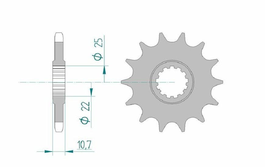 AFAM Standard Stahlritzel vorne 21606 - 525 AFAM Standard Stahlritzel vorne 21606 - 525