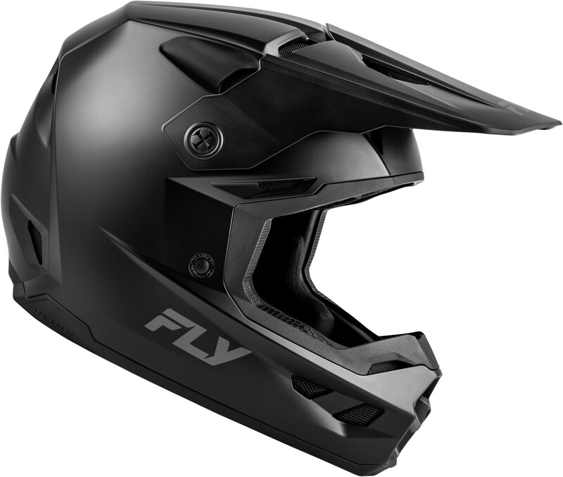 FLY RACING Kinetic Solid Jugend Helm - Mattschwarz
