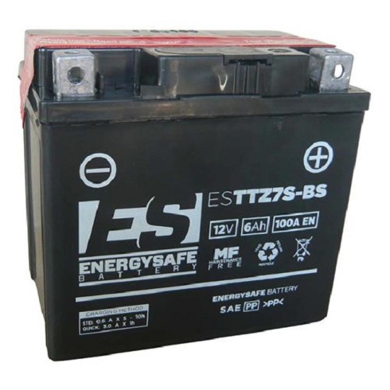 Batterie ENERGYSAFE ESTTZ7S-BS (CP) mit Säurepack 12V/6AH (10 Std.) [113x70x105] CCA=100A (2 Jahre Garantie - s. Artikeltext)