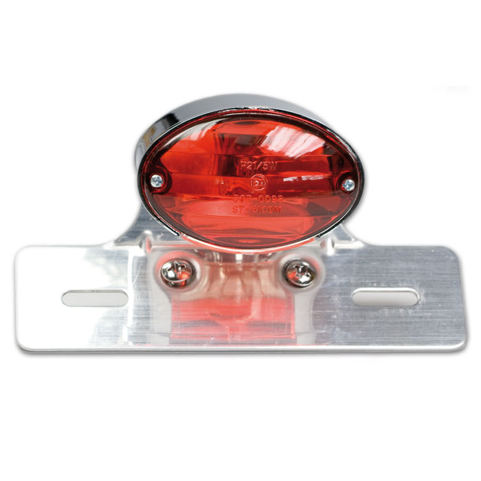 Mini-Rücklicht Cat-Eye chrom rot mit KZB Mini-Rücklicht Cat-Eye chrom rot mit KZB