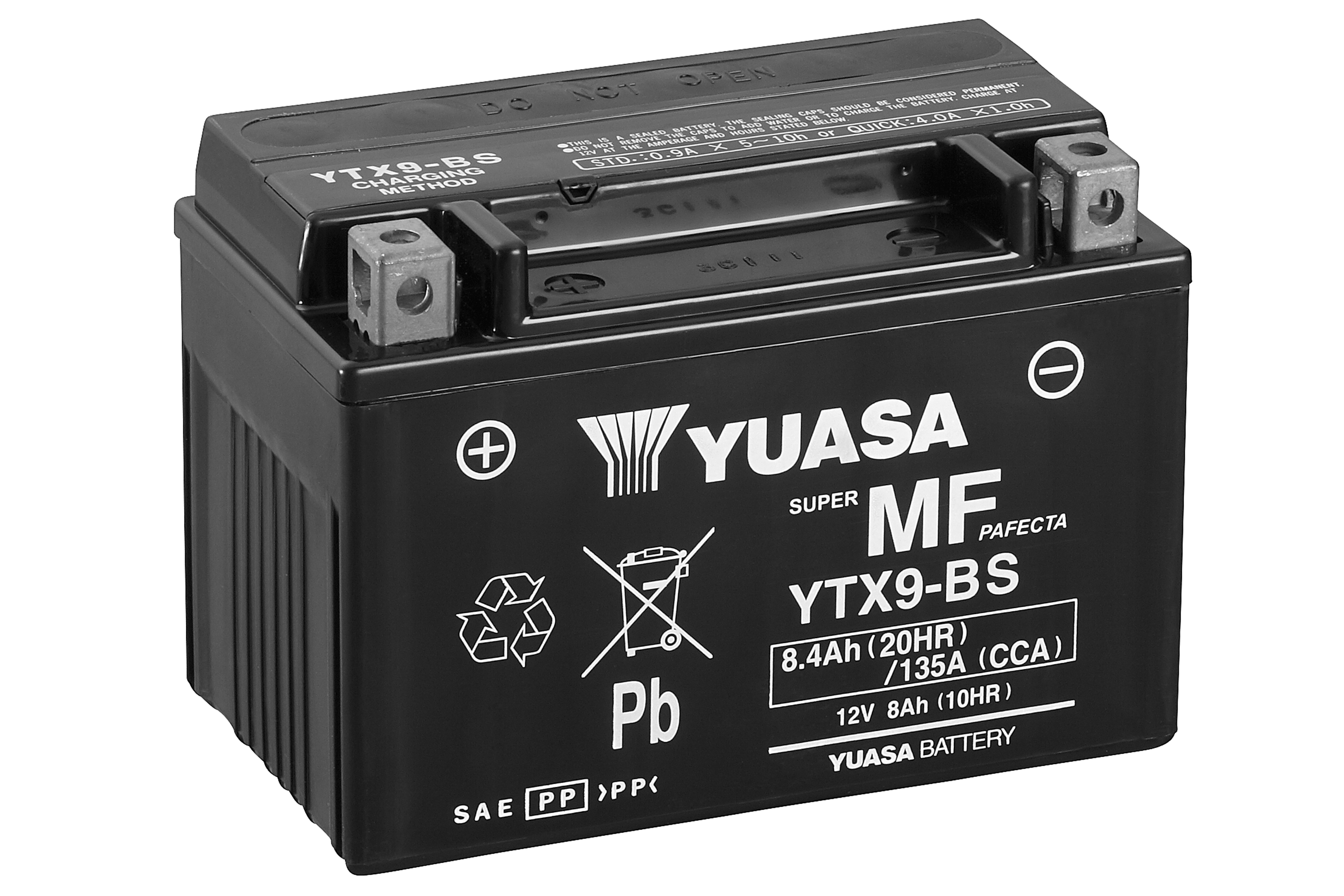 Batterie YUASA YTX9 (WC) AGM / Gel 12V/8AH (10 Std.) [152x87x107] CCA=135A